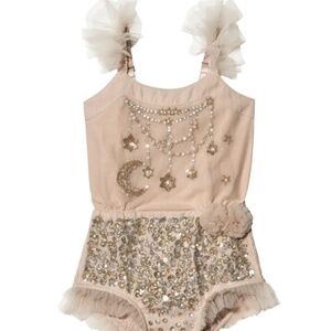 Tutu du Monde celestial bunting onesie girls sz 8/9 designer dressy romper girls